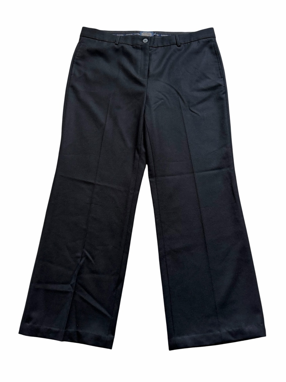 Pendleton Womenβs Wool Trouser Size 16 Black Straight Leg Dress Pant High Rise